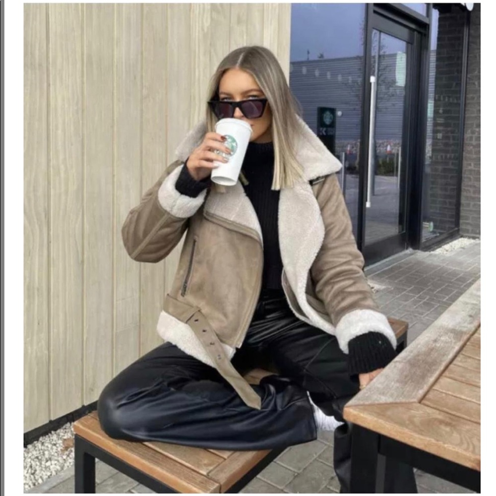 SOLD Zara suede Sherpa jacket XS